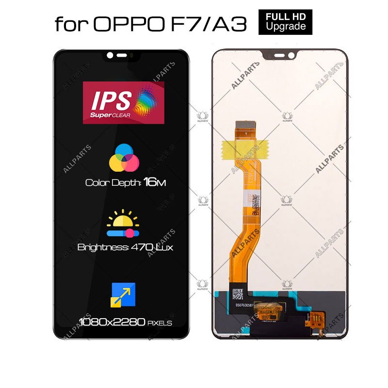 Allparts 6.23 Inch Display For Oppo F7 Lcd Touch Screen Digitizer Replacement
