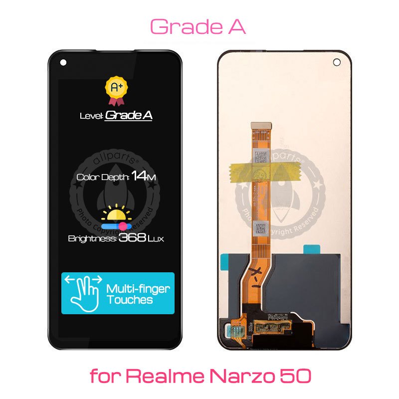 Allparts Display for Realme Narzo 50A Prime LCD Touch Screen Digitizer Replacement