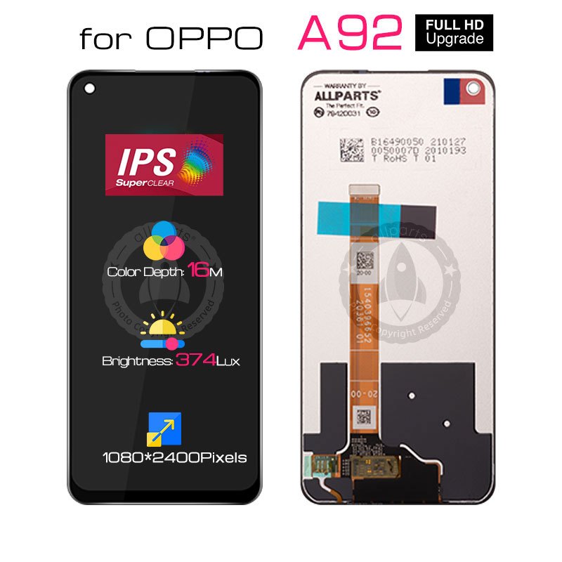 Allparts Display For Oppo A52 A92 2020 Lcd Touch Screen Digitizer Replacement