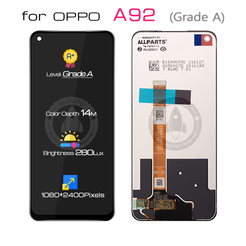 Allparts Display For Oppo A52 A92 2020 Lcd Touch Screen Digitizer Replacement