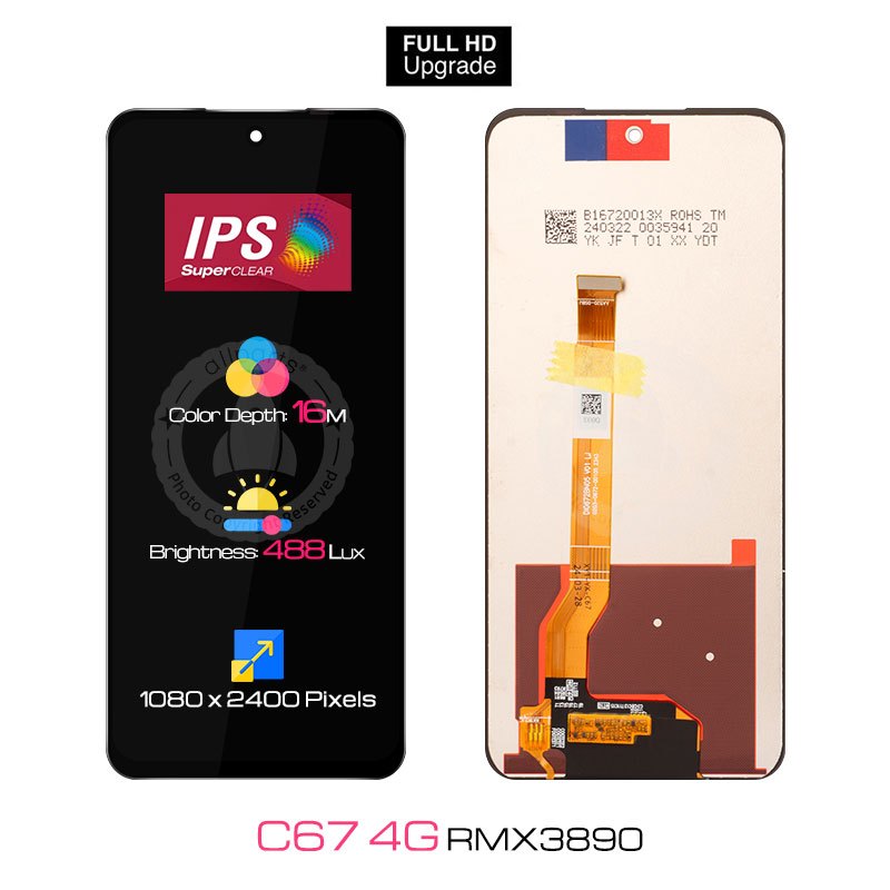 ALLPARTS Display for OPPO Realme C67 4G 5G RMX3890 LCD Touch Screen Digitizer Replacement