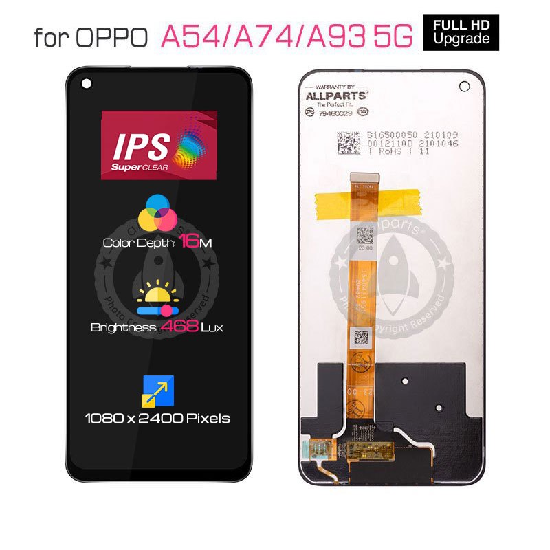 Allparts Display For Oppo A54 5G A93 A74 Lcd Touch Screen Digitizer Replacement