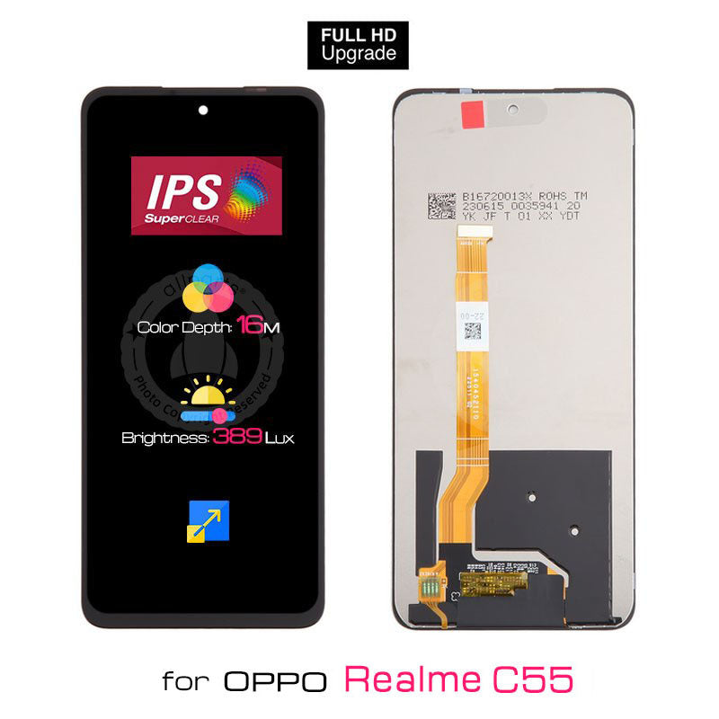 Allparts Display For Oppo Realme C55 Rmx3710 Lcd Touch Screen Digitizer Replacement