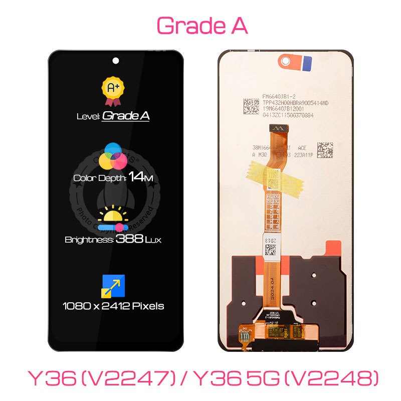 Display para sa VIVO Y36 4G 5G V2248 LCD Touch Screen Digitizer Replacement V2247 V2248