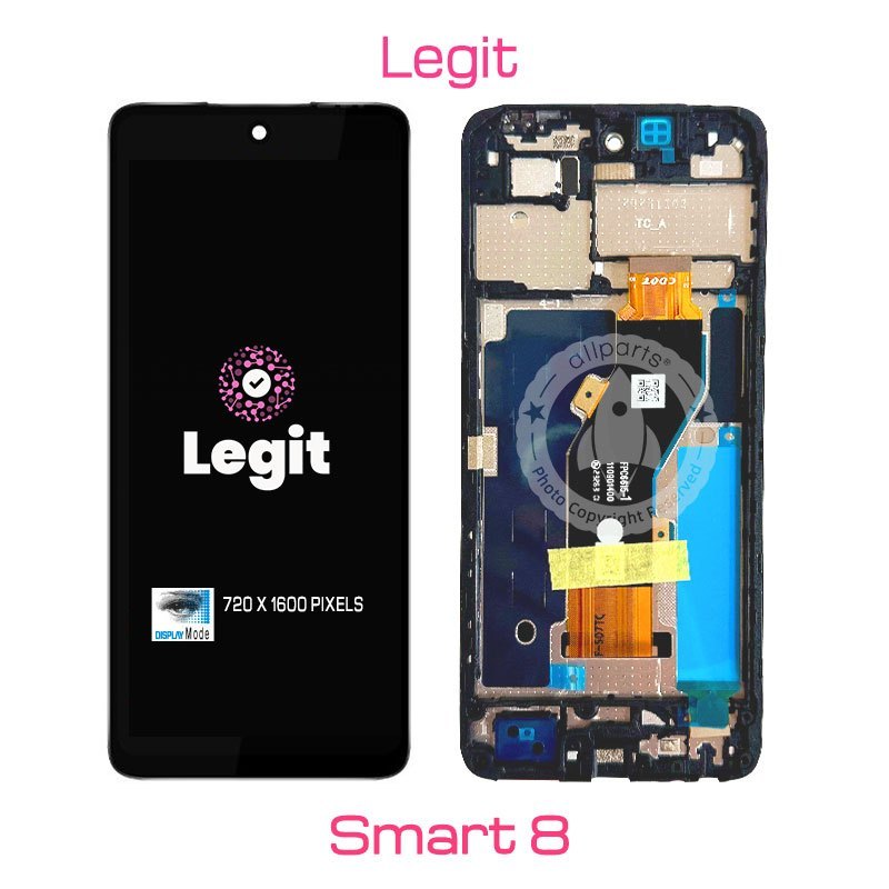 Display para sa INFINIX Smart 8 LCD Touch Screen Digitizer na Pagpapalit na may Frame X6525