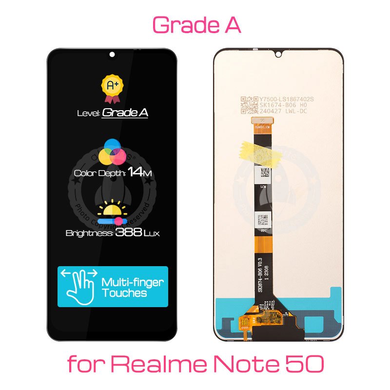 Display para sa OPPO Realme Note 50 LCD Touch Screen Digitizer Replacement