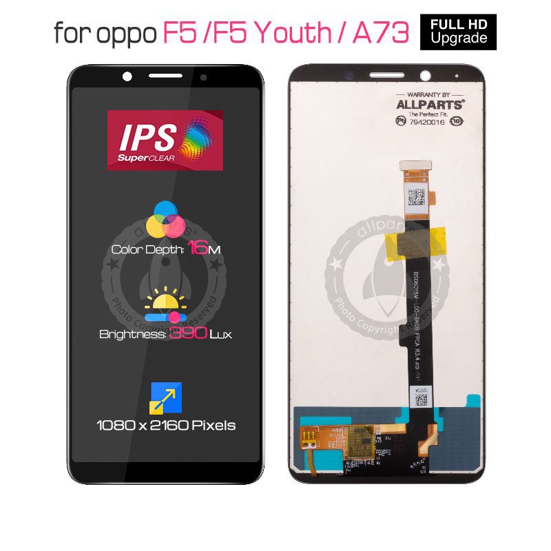 Allparts Display For Oppo F5 / F5 Youth / A73 LCD Touch Screen Digitizer Replacement