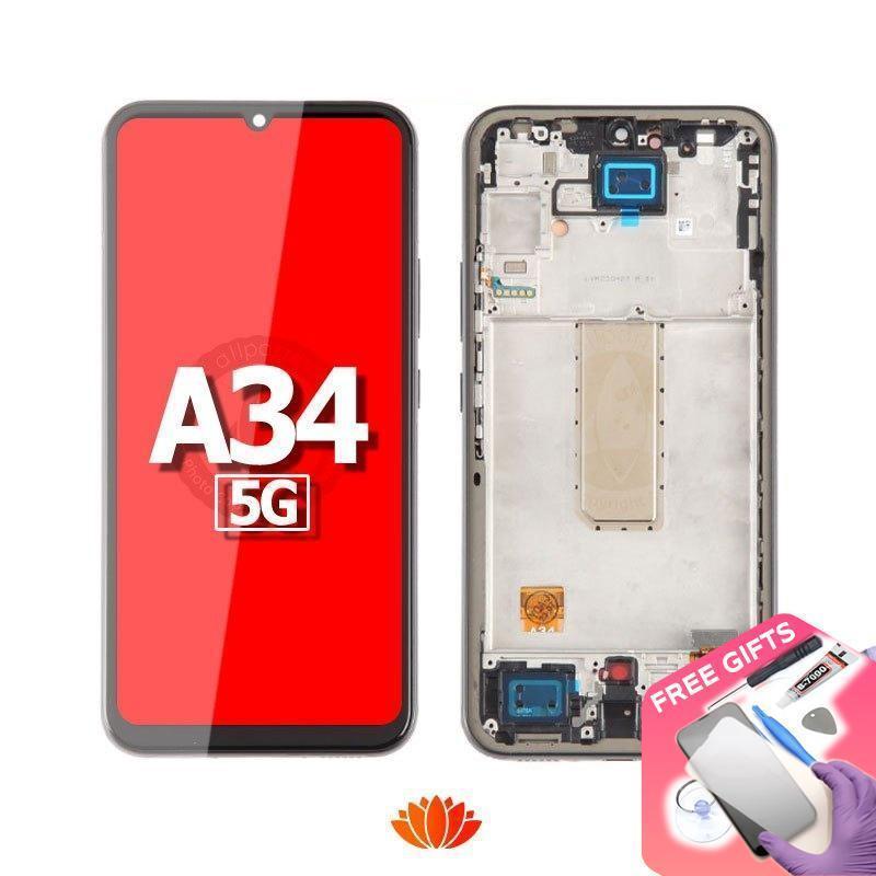 Allparts OLED Display For Galaxy A34 5G LCD Touch Screen Digitizer Replacement Fingerprint