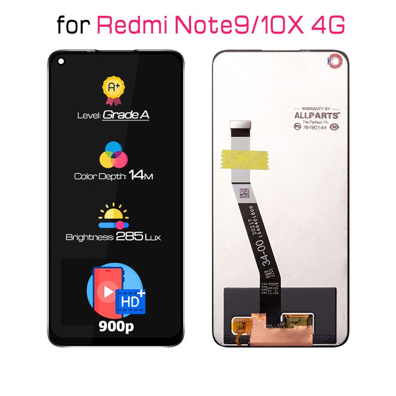 Allparts 6.53 Inch Display For Xiaomi Redmi Note 9 LCD Touch Screen Digitizer Replacement