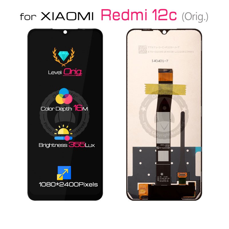 Display for XIAOMI REDMI 12C LCD Touch Screen Digitizer Replacement 22120RN86G